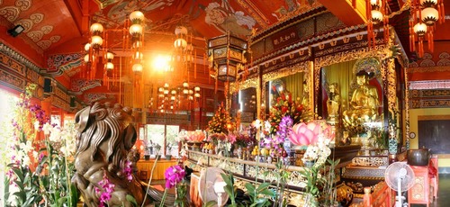 Buddhist temple interior china